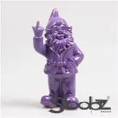 Stoobz Design Stoobz kabouter f*ck you paars 20cm paars Polyresin Tuinbeeld