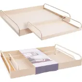 Home & Styling Dienblad Set Van 2 Metaal Zandkleur Beige beige Metaal