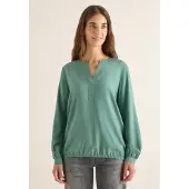 Cecil Dames Blouse met gespleten hals in Groen, Gr: M