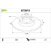 Valeo 673013 Remschijf