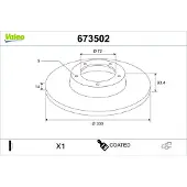 Valeo 673502 Remschijf