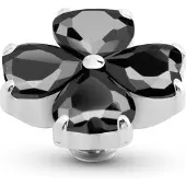 Melano Twisted Heart Clover Steentje Black | Zilver