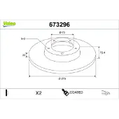 Valeo 673296 Remschijf