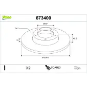 Valeo 673400 Remschijf