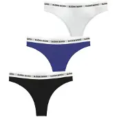Björn Borg Logo Thongs 3-pack Zwart | Maat: L