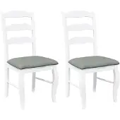 vidaXL Eetkamerstoelen met kussens 2 stuks wit massief hout rubber