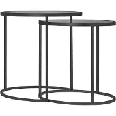 Riverdale Bijzettafel Romy Zwart 50 cm (set van 2)