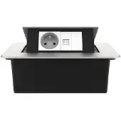 Livolo  | Zilver | 2 | Pop-Up Stekkerdoos | Push | Inbouw | France |