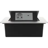 Livolo  | Zilver | 2 | Pop-Up Stekkerdoos | Push | Inbouw | France |