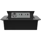 Livolo Stekkerdoos | Pop-Up | Zwart | 3 | Push | Inbouw | Dubbele USB/USB-C