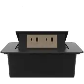 Livolo  | Zwart | 2 | Pop-Up Stekkerdoos | Push | Inbouw | +