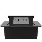 Livolo  | Zwart | 2 | Pop-Up Stekkerdoos | Push | Inbouw | +