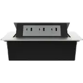 Livolo Stekkerdoos | Pop-Up | Zilver | Push | Inbouw | USB & USB-C | Grijs