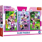 Trefl puzzel Disney Minnie - 3x80 stukjes FSC Mix 70% kinderpuzzel.