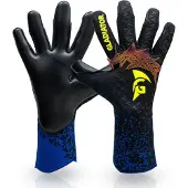 Gladiator Sports Atahua Keepershandschoenen Zwart Blauw Felgeel