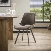 Dimehouse Set van 4 eetkamerstoelen Riviera Rich Taupe draaibaar - Chenille - Scandinavisch & Basic