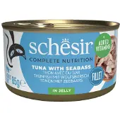 Schesir 12x Katten Natvoer Blik Tonijn En Zeebaars 85 Gr