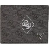 GUESS portemonnee Milano Bifold Double Wallet Black / White donkergrijs
