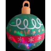 Luca Lighting Opblaasbaar kerstbal groen led IP44 adapter included - h150xd120cm