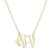LGT JWLS LGT Jewels Dames ketting Origami elephant Goudkleurig