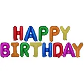 Papstar Folieballonnen set assorti kleuren Happy Birthday