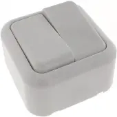 Benson Wandcontactdoos met wisselschakelaar - opbouw - wit - 61x61x35 mm