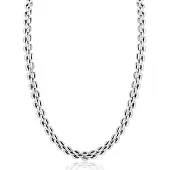 Zinzi zilveren brede rolex-style schakel-collier 8mm breed 43cm ZIC2764