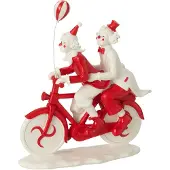 J-Line figuur Clown Fiets - polyresin - rood/wit