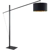 Arcchio Booglamp - vloerlamp Mossa, zwart, Woon-/ Eetkamer, metaal, Modern, booglamp