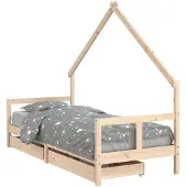 Syfax Kinderbedframe met lades 80x200 cm massief grenenhout