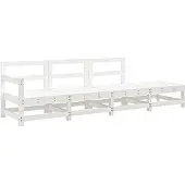 vidaXL 4-delige Loungeset massief grenenhout wit