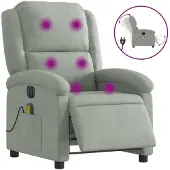 Sonstiges Massagestoel elektrisch verstelbaar fluweel lichtgrijs
