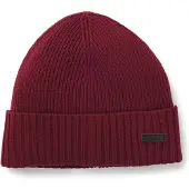 BOSS Beanie van scheerwol met logoplaatje