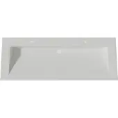 Lambini Designs Flora solid surface wastafel 120cm met kraangaten wit mat