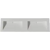 Lambini Designs Flora solid surface wastafel 160cm zonder kraangaten wit mat