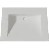 Lambini Designs Flora solid surface wastafel 60cm zonder kraangat wit mat