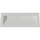 Lambini Designs Flora solid surface wastafel 120cm zonder kraangaten wit mat