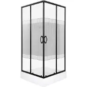 Kerra Xenia douchecabine met douchebak en schuifdeur 80x80cm zwart mat