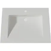 Lambini Designs Flora solid surface wastafel 60cm met kraangat wit mat