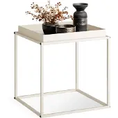 TecTake - Bijzettafel - Kleine salontafel - creme - 40x40x44cm, maximale draagkracht 30kg - 404184