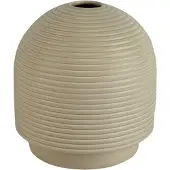 XLBoom Nova Small Cream - Keramische design vaas (Ø 20 cm) - Verkrijgbaar in Cream & Mocha - Ribbelstructuur geïnspireerd op traditionele coil pottery