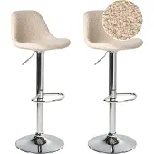 Beliani KAHLA - Barkruk set van 2 - Lichtbeige - Bouclé