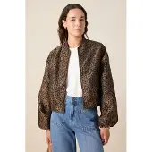Sissy-Boy Donkerbruin bomber jack met leopard print | Maat: S