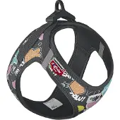Curli Hondentuig Clasp Vest Harness Comic Zwart SE25 Maat XS