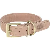 Trixie Halsband Hond - Nubuckleer Roze L-XL 52-63x4 CM - Comfortabel en Dubbel Gevoerd