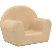 vidaXL Kinderbank zacht pluche crèmekleurig