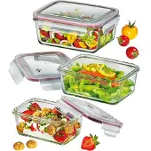 Küchenprofi Lunchbox/opslagdoos set, glazen, rechthoekig, 3-delig.