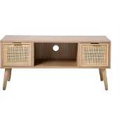 CALICOSY Tv-meubel met 2 lades en rotan voorkant l100 cm miya