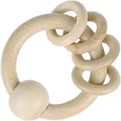 Goki - Houten bijtspeelgoed met 4 ringen - GOLLNEST &amp; KIESEL
