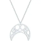 LGT JWLS Hippe dames ketting Staal Maan Hanger Zilverkleurig